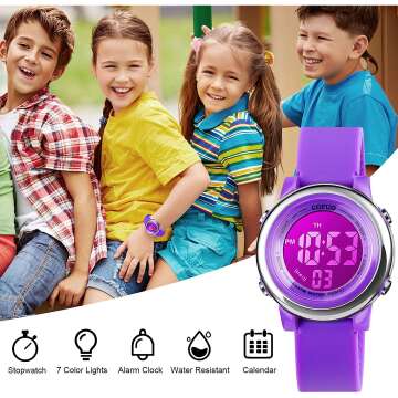 Waterproof Kids Digital Sports Watch with Alarm