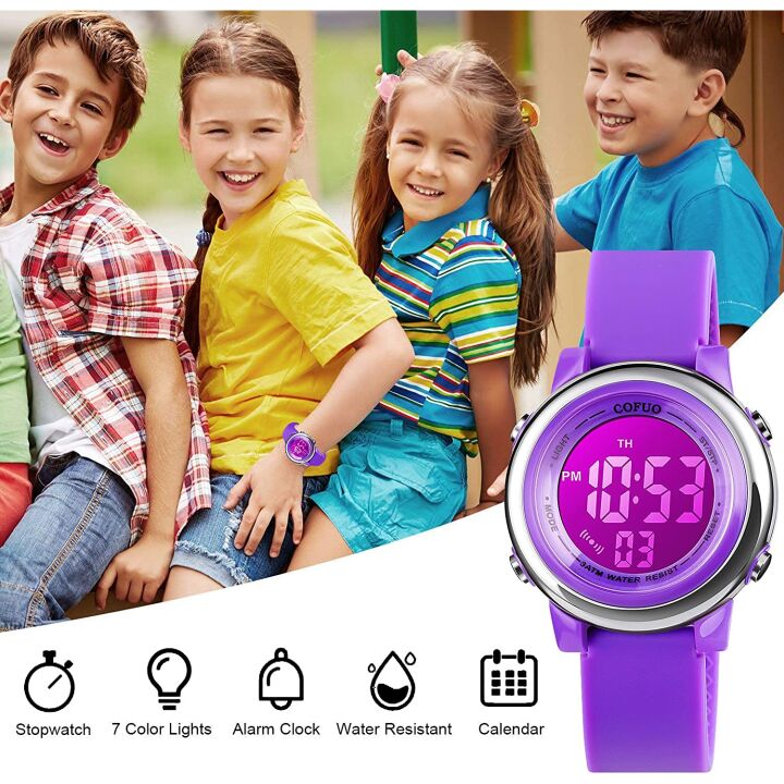 Waterproof Kids Digital Sports Watch with Alarm