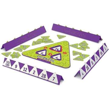 Learning Resources tri-FACTa Multiplication & Division Game, Homeschool, Math Game, 2-4 Players, 104 Piece Set, Ages 8+