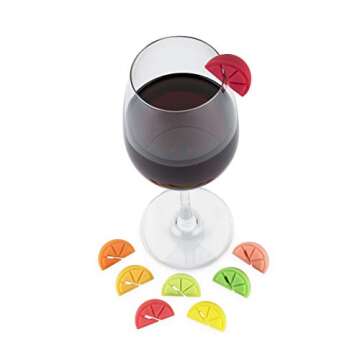 TrueZoo Silicone Drink Charms, Identifier for Drinks, Cocktails, Dinner, Birthday, Wedding, Bachelor Bachelorette Party, Holiday, Game Nights, Movie Night, Picnic, Outdoor, Pool Parties, Home Bar
