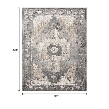 Hauteloom Newalla Bohemian Farmhouse Living Room Bedroom Dining Room Area Rug - Boho Vintage Distres...
