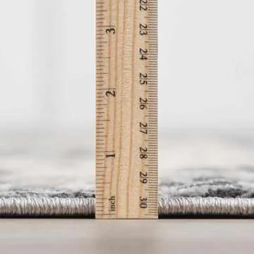 Hauteloom Newalla Bohemian Farmhouse Living Room Bedroom Dining Room Area Rug - Boho Vintage Distressed - Style Carpet - Dark Brown, Grey, Tan, Beige, Charcoal, Light Black -7'10" x 10'3"