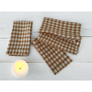 Elegant Stonewashed French Linen Napkins Set of 4