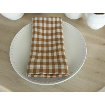 Elegant Stonewashed French Linen Napkins Set of 4