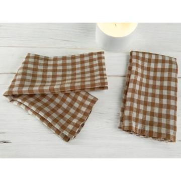 Elegant Stonewashed French Linen Napkins Set of 4