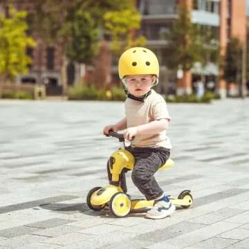 Scoot & Ride 2-in-1 Ride-On & Stand Kids Scooter, Ages 1 to 5, Highwaykick 1, Lemon