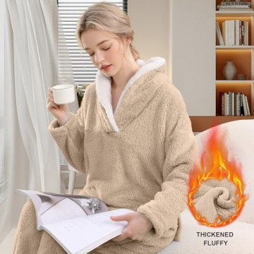 Soft Cozy BOSECETA Fluffy Pajamas Set for Women