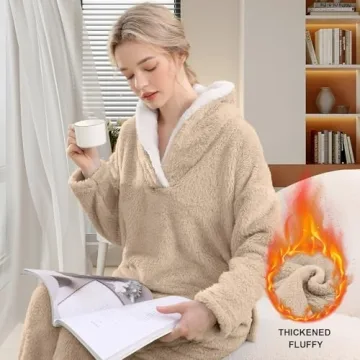 Soft Cozy BOSECETA Fluffy Pajamas Set for Women