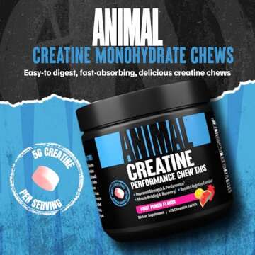 Animal Creatine Chews - Enhanced Creatine Monohydrate Chewable Tablets with AstraGin & Sea Salt, Max...
