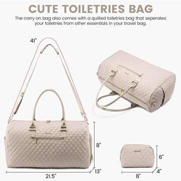 LOVEVOOK Travel Duffle Bag, Weekender Bag for Women with Toiletry Bag, Carry on Overnight Bag with S...