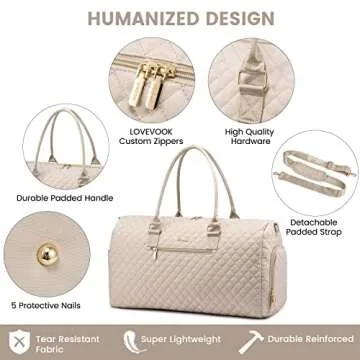 LOVEVOOK Travel Duffle Bag, Weekender Bag for Women with Toiletry Bag, Carry on Overnight Bag with Shoe Compartment, Gym Duffel Bag with Wet Pocket, Mommy Hospital Bags for Labor and Delivery