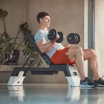 Reebok Deck Multipurpose Adjustable Bench Aerobic Strength Training Incline and Decline, White