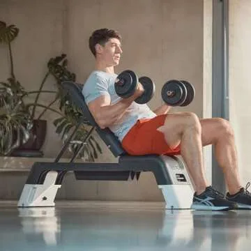 Reebok Deck Multipurpose Adjustable Bench Aerobic Strength Training Incline and Decline, White