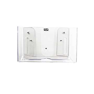 TrippNT 51937 Small Dual Dispensing Paper Towel Holder with 150 9.2 x 9.4 inch Multi-Fold Paper Towel Capacity and Peelable Protective Film,Clear