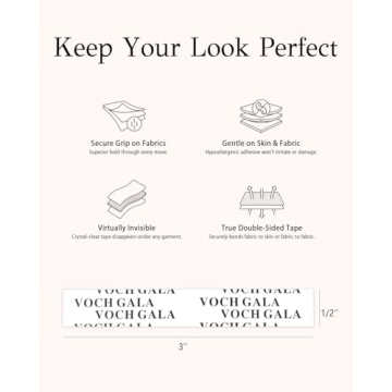 VOCH GALA Double Sided Clothing Tape - Easy to Use & Hypoallergenic