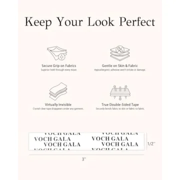 VOCH GALA Double Sided Clothing Tape - Easy to Use & Hypoallergenic