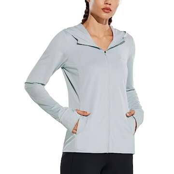 BALEAF Women's SPF UPF 50+ UV Protection Zip Up Sun Shirt Long Sleeve Hoodie Jackets Cooling Outdoor...