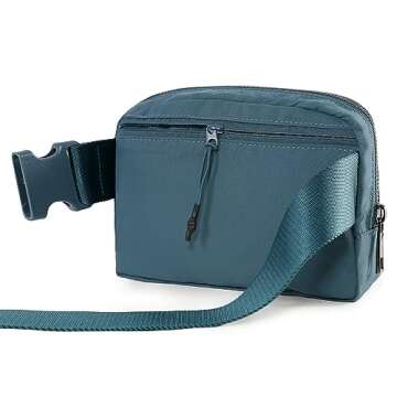 ODODOS Unisex Mini Belt Bag with Adjustable Strap Small Fanny Pack for Workout Running Traveling Hiking, Blue