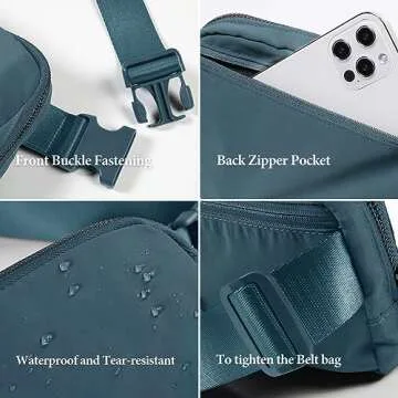 ODODOS Mini Belt Bag Unisex Fanny Pack for Travel and Gym