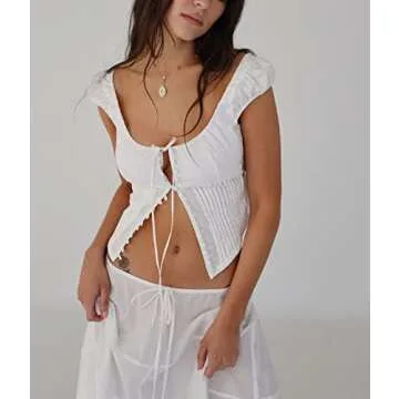 Women Lace Trim Crop Camis Low Cut Slim Fit Camisole Square Neck Tank Sleeveless Spaghetti Strap Tops Streetwear