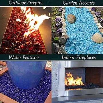 Margo 10 lb. 1/4" Red Fire Glass for Fire Pit