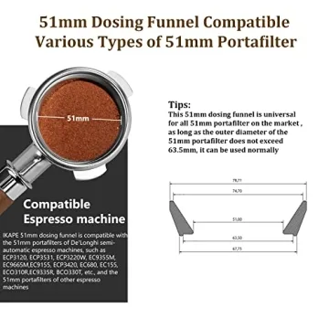 IKAPE 51mm Espresso Dosing Funnel for Neat Brewing
