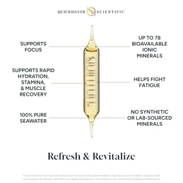 Quicksilver Scientific Original Quinton Hypertonic Solution - Sea Water Hydration - Liquid Minerals with Electrolytes for Muscle Recovery, Stamina+Mineral Replenishment (30 Single Serving Glass Vials)