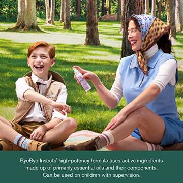 Bye Bye Insects Mosquito Repellent | Travel Size Mosquito, Tick and Fly Repellent | Effective, Essential Oil Bug Spray with Geraniol, Rosemary, Peppermint, and Citronella | 4 oz