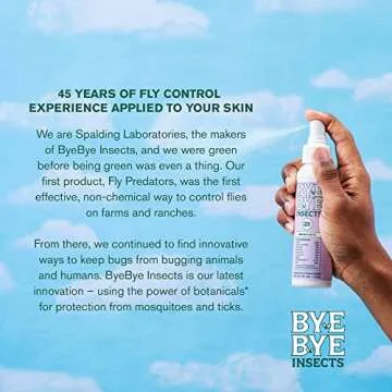Bye Bye Insects Mosquito Repellent | Travel Size Mosquito, Tick and Fly Repellent | Effective, Essential Oil Bug Spray with Geraniol, Rosemary, Peppermint, and Citronella | 4 oz