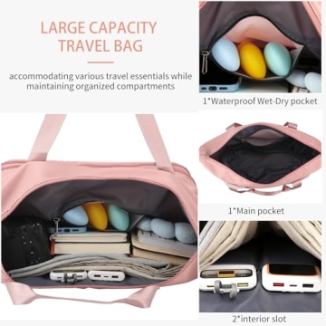 VOOWO Spacious Rolling Duffle Bag with Expandable Design