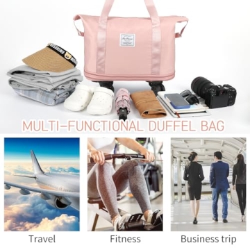 VOOWO Spacious Rolling Duffle Bag with Expandable Design