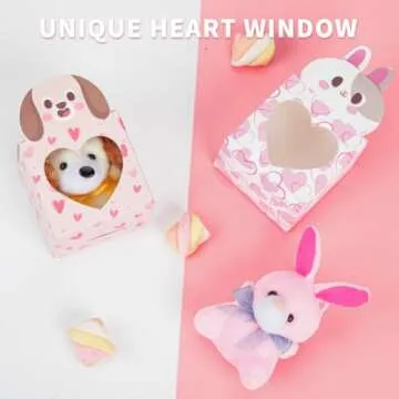 Sofier Valentine's Day Gifts for Kids Classroom - 24 Pack Mini Animal Toys in Heart Boxes for Party ...