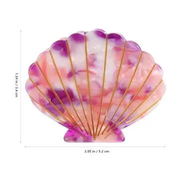Lurrose Shell Shaped Hair Claw Clip, Fuchsia Mermaid Costume Accessory, 1 Count