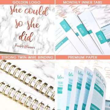 Teacher Planner 2024-2025 - Teacher Lesson Planner 2024-2025, July 2024 - June 2025, 9.7'' x 7.7'', Lesson Plan Book, Planner 2024-2025 Daily Weekly and Monthly with Quotes