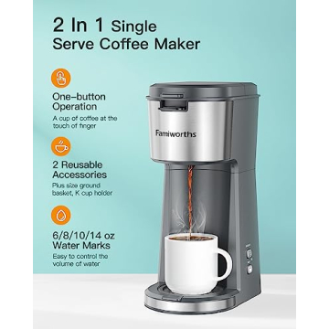 Famiworths Easy to Operate Single Cup Coffee Maker