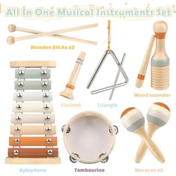 Vanplay Montessori Toys for 1 Year Old Girls Gifts: 6 in 1 Musical Instruments for Toddlers 1-3, Inf...