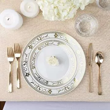 Elegant Disposable Dinnerware Set for Events and Gatherings