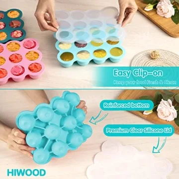 HIWOOD Silicone Baby Food Freezer Tray | 12 x 1.5OZ