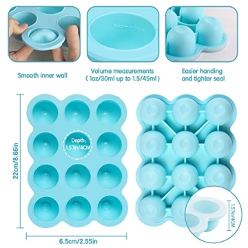 HIWOOD Silicone Baby Food Freezer Tray | 12 x 1.5OZ
