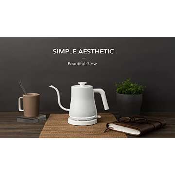 MN Meet Your Needs | Gooseneck Electric Kettle, Glowing Design, 1200W Rapid Boiling, 100% Food-Grade...