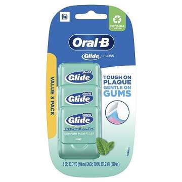 Oral-B Comfort Plus Glide Dental Floss Pack, Mint, 3 Count