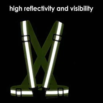 Amprich Reflective Vest Running Gear 2Pack,Adjustable High Visibility Safety Vest for Night Cycling,Hiking,Jogging