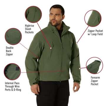 Rothco Special Ops Soft Shell Jacket - Unbeatable Weather Defense and Tactical Versatility, Black, XL