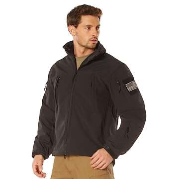 Rothco Special Ops Soft Shell Jacket - Unbeatable Weather Defense and Tactical Versatility, Black, XL