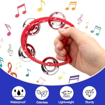Vibrant 4 Pack Mini Tambourines for Fun Music Experiences