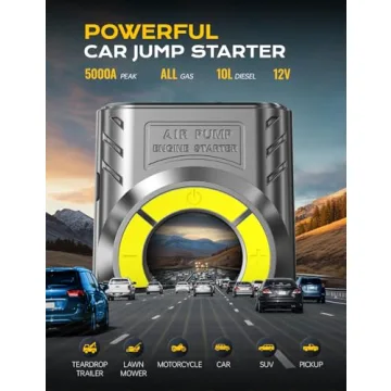 Powerful 5000A Car Jump Starter & Air Compressor