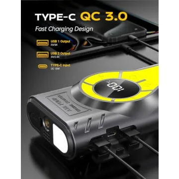 Powerful 5000A Car Jump Starter & Air Compressor