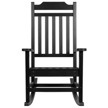 Flash Furniture Winston All-Weather Rocking Chair in Black