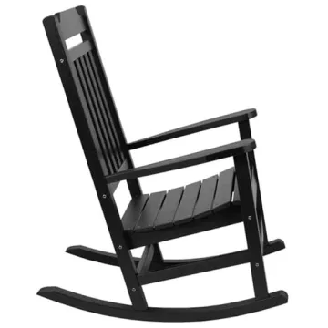 Flash Furniture Winston All-Weather Rocking Chair in Black