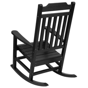 Flash Furniture Winston All-Weather Rocking Chair in Black